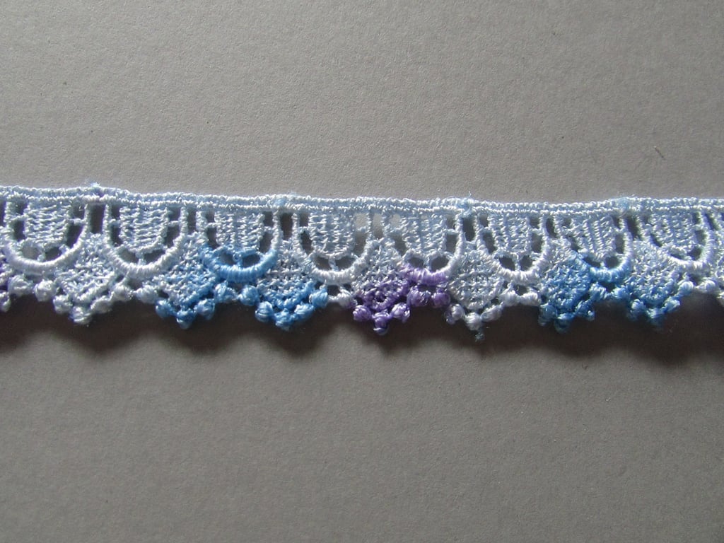 Blue & Purple Ombre Venise Guipure Lace sold by the metre