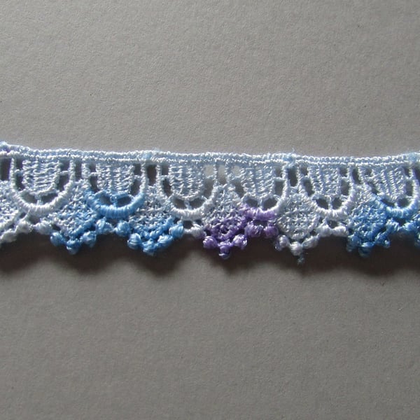 Blue & Purple Ombre Venise Guipure Lace sold by the metre