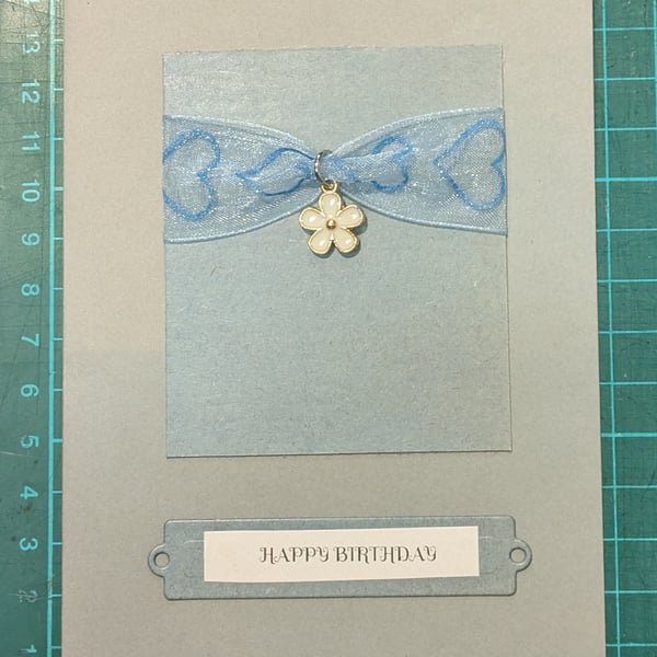 A6 card with flower charm CH-3