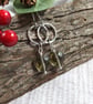 Earrings, Sterling Silver Small Hoop and Smoky Quartz Heart Droppers - Image 2