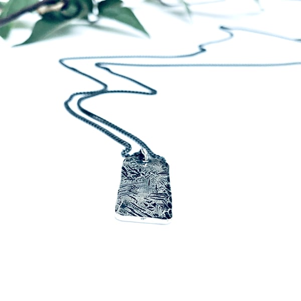 Beaten Track - medium tag necklace - personalised-jewellery - textured necklace 