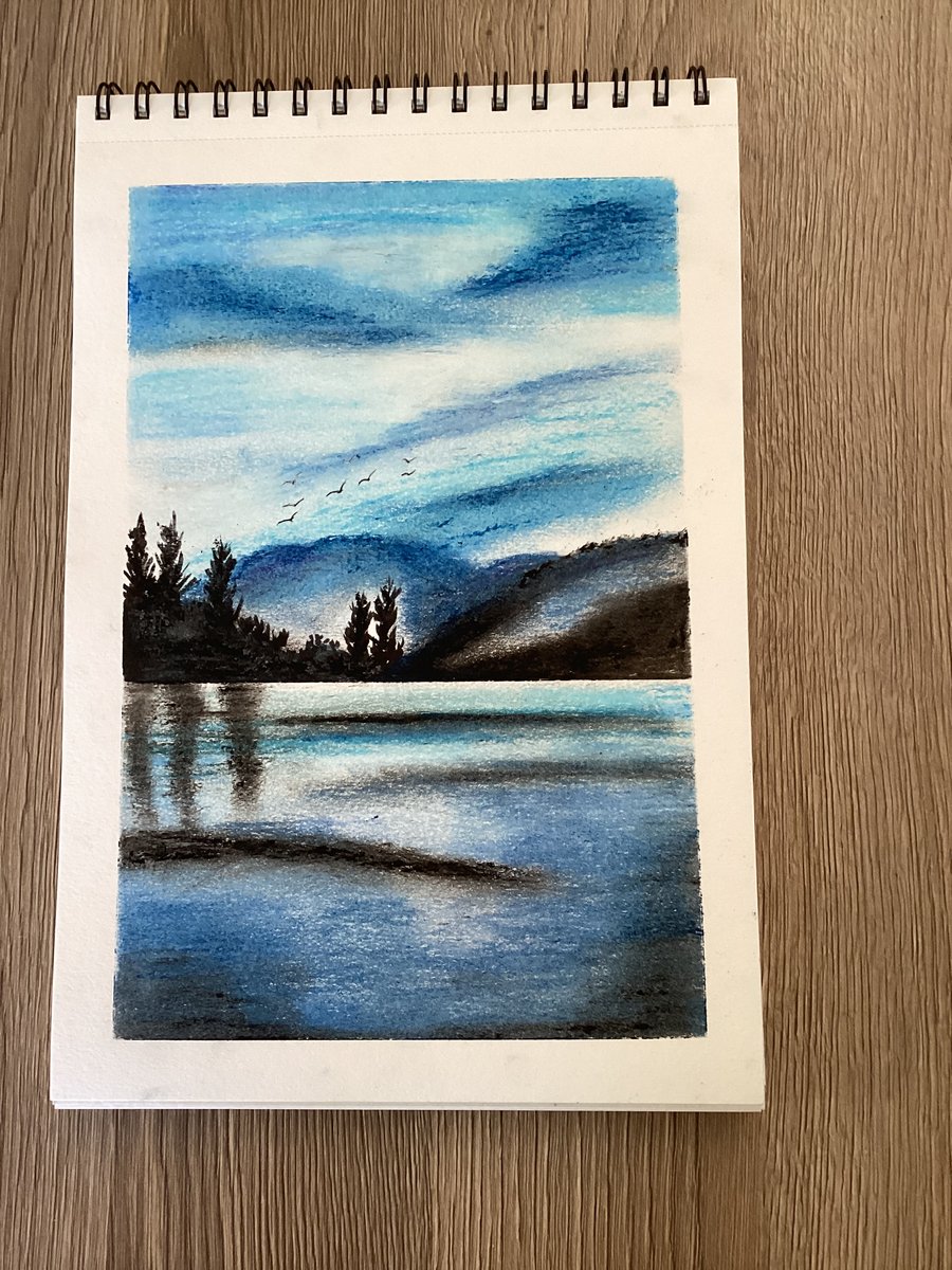 Oil pastel landscape,