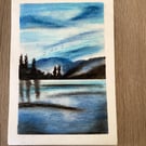 Oil pastel landscape,