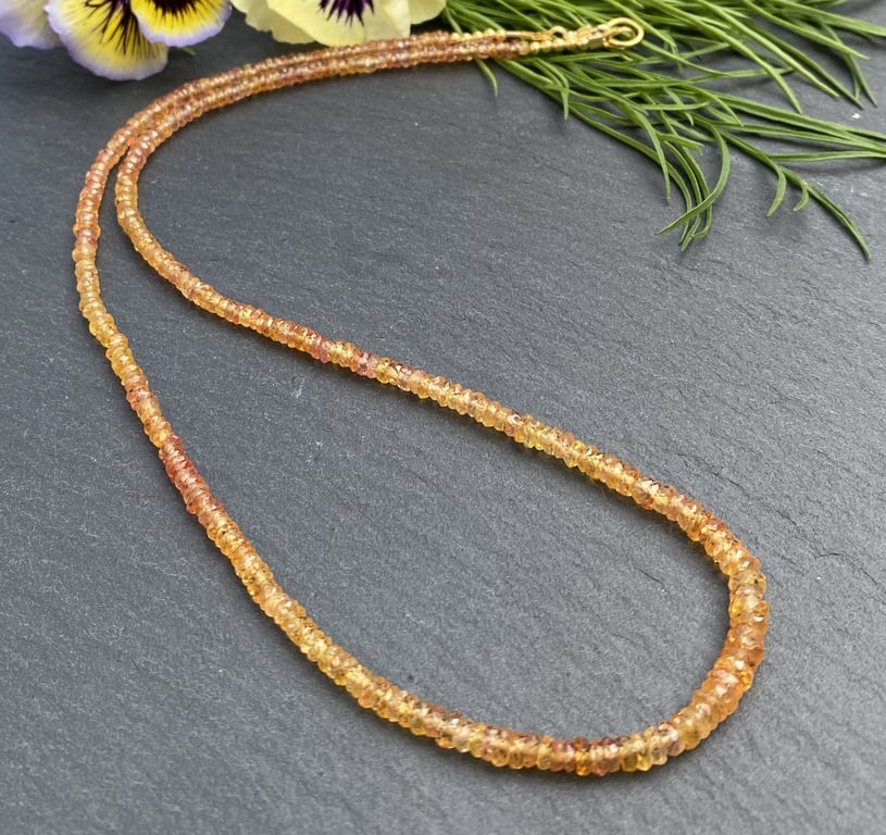 Saffron Sapphire and Gold Vermeil Necklace