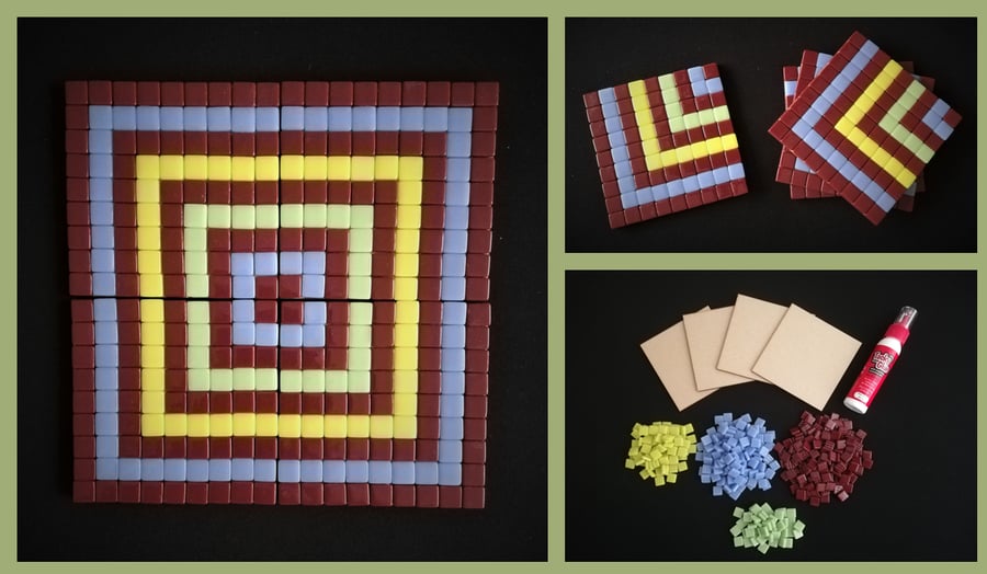 Mosaic Coaster kit (4 become 1) - the perfect craft project or that special gift