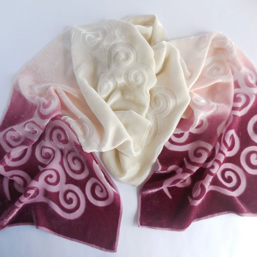 LIMITED EDITION SILK VISCOSE DEVORE VELVET SCARF