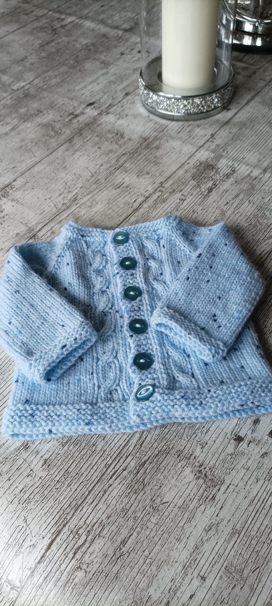 Baby cardigan 0-3 months, cable, baby shower gift