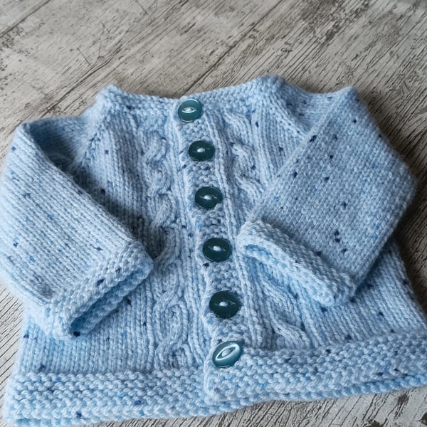 Baby cardigan 0-3 months, cable, baby shower gift