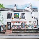 Love and Rockets Pub watercolour print 