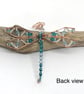 Turquoise Blue Dragonfly Hanging Decoration, Copper Wirework - Image 3