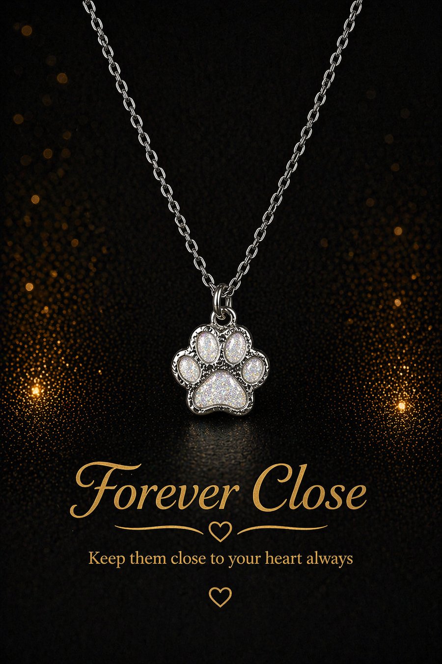 In loving memory paw pendant laid  with ashes 