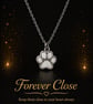 In loving memory paw pendant laid  with ashes 
