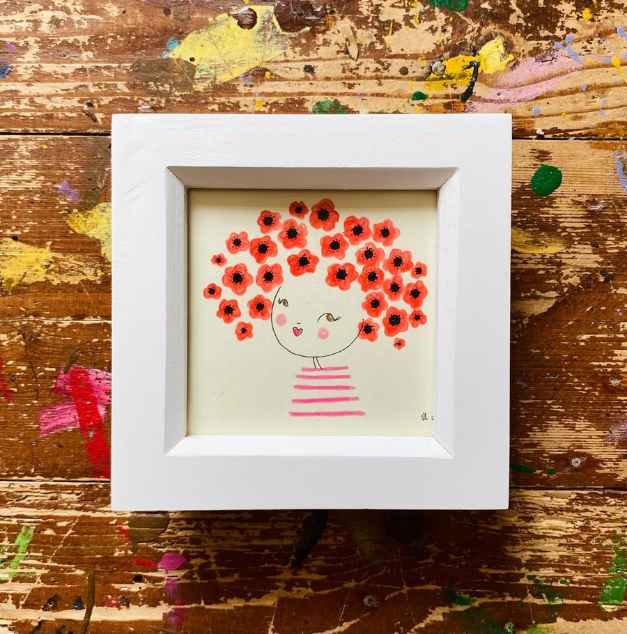 Poppy - Framed Original Illustration 