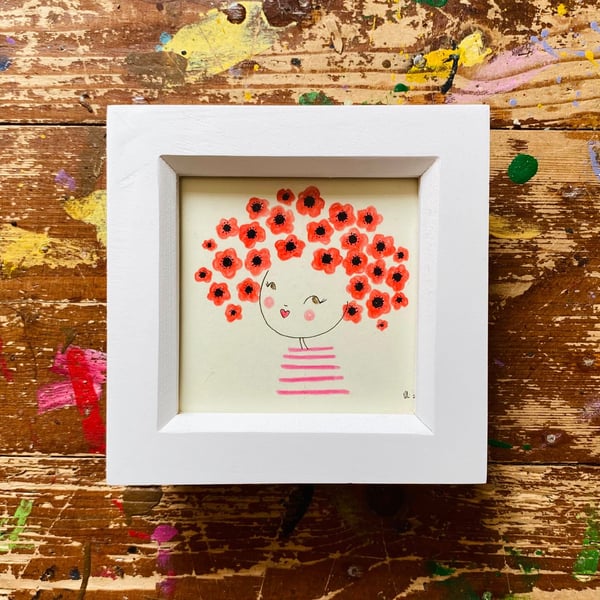 Poppy - Framed Original Illustration 
