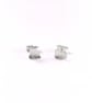 Brushed sterling heart stud earrings - Image 1