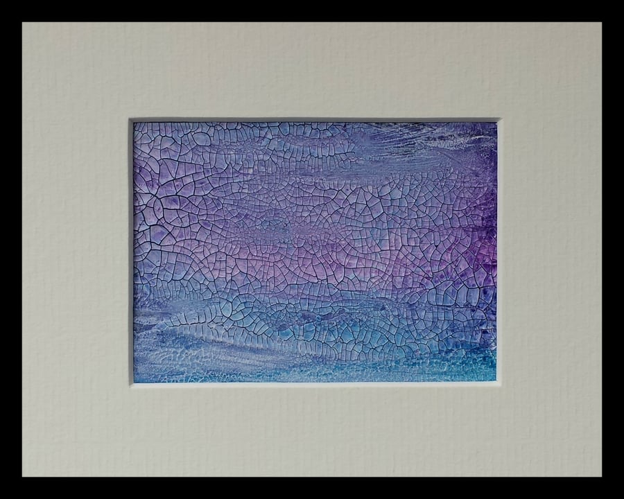 Sea & Sky Fragment, an original framed abstract ACEO painting