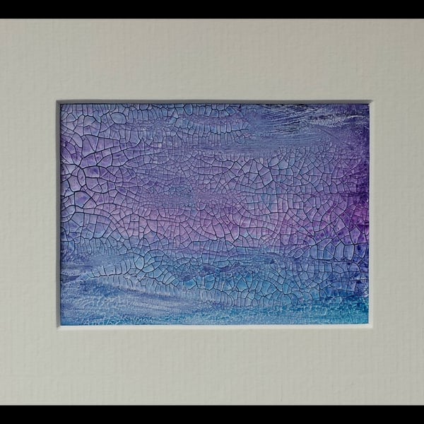 Sea & Sky Fragment, an original framed abstract ACEO painting