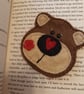 'Brown bear' bookmark,love to read,books,letterbox gift (red)