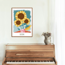Sunflowers with pink jug Print