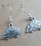 silver hedgehog earrings silver plated earrings hypoallergenic