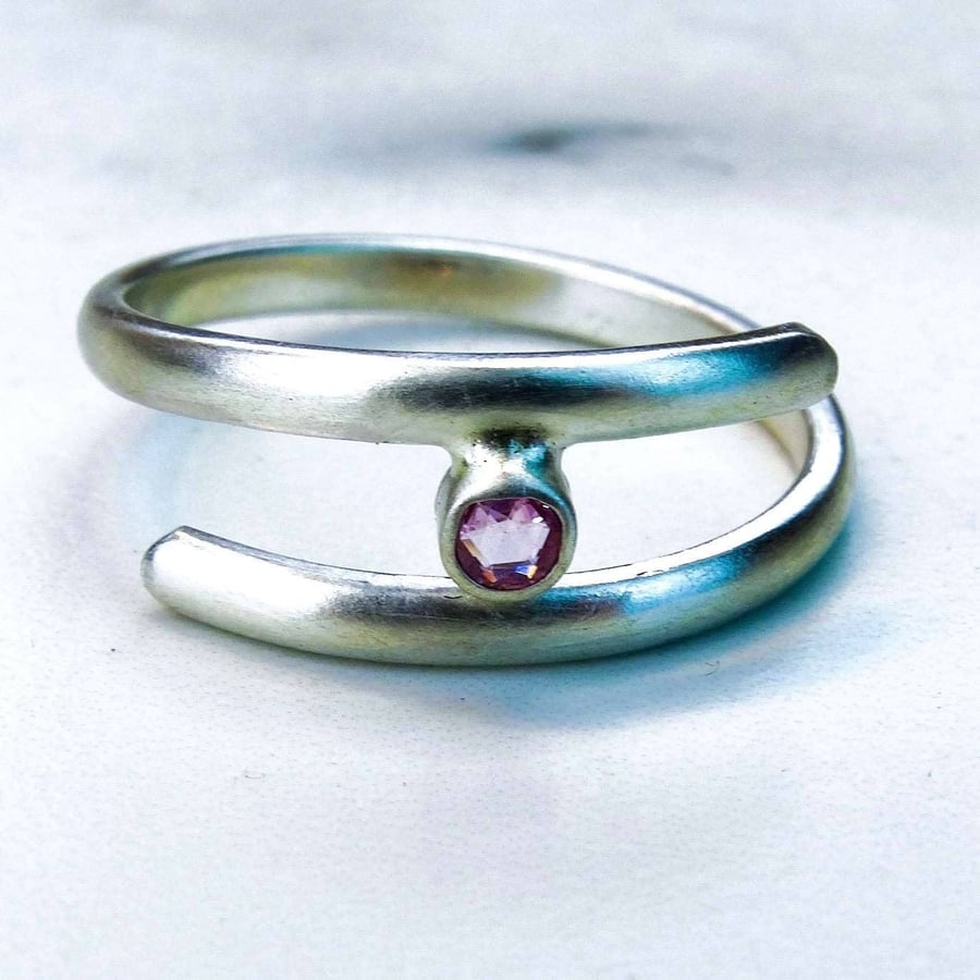 Pink sapphire, adjustable ring - sapphire ring - pink sapphire - pink gemstone -