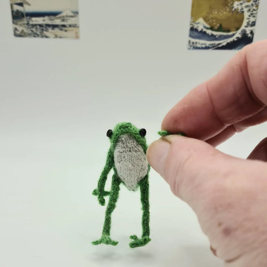 Miniature Knitted Frog