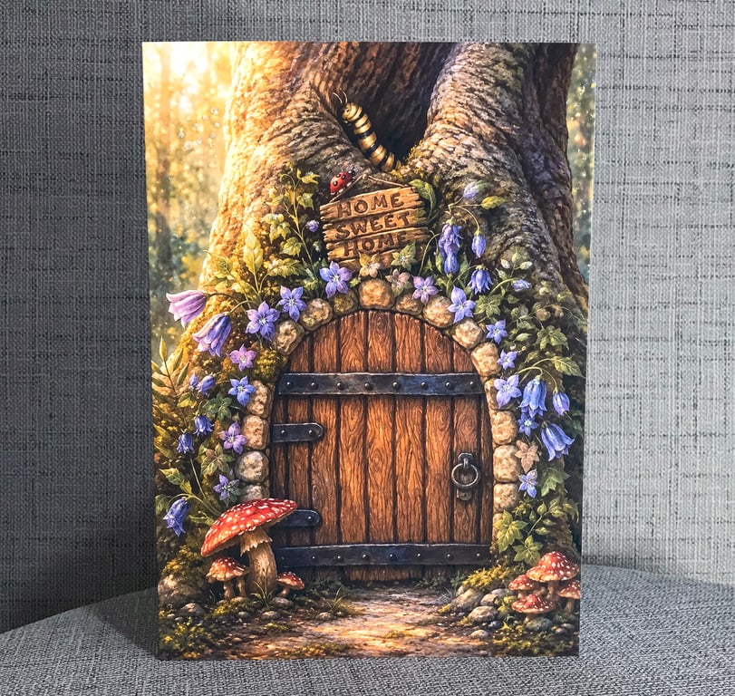 Birthday Card Fairy Door Greeting Card, Magical Fairy, Personalised Insert