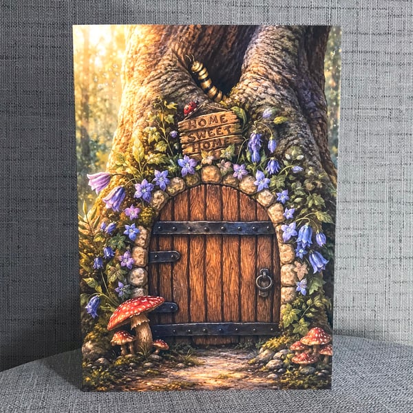 Birthday Card Fairy Door Greeting Card, Magical Fairy, Personalised Insert