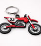 Personalised Dirt Bike Keyring, Custom Rider Number Motocross Gift - Image 1