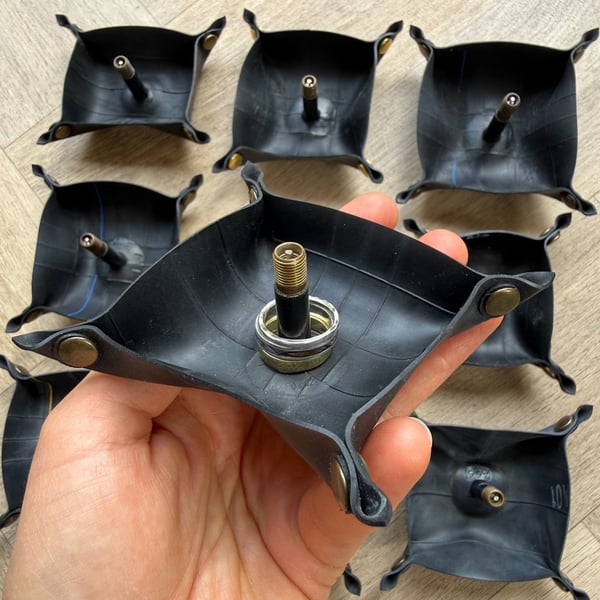 Ring Holder made from Bicycle Inner Tube with Valve - Schrader