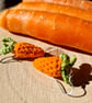 Carrot earrings, Fun orange dangle earrings, Vegetable themed earrings - Image 1