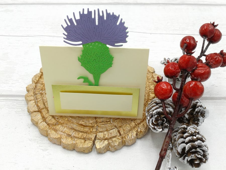 Thistle place cards, 10 place settings, Christmas. Hogmanay. Scottish weddings.