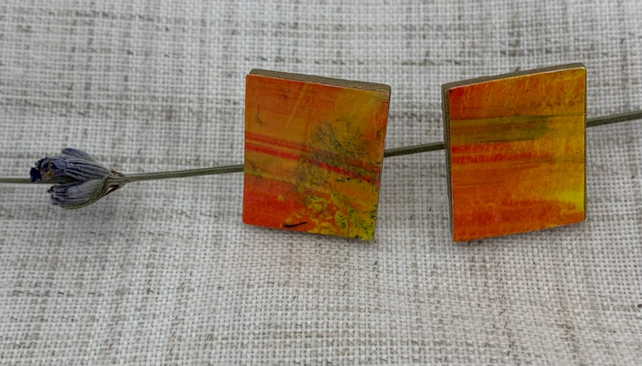 Sunset Blaze, Stainless steel post earrings 