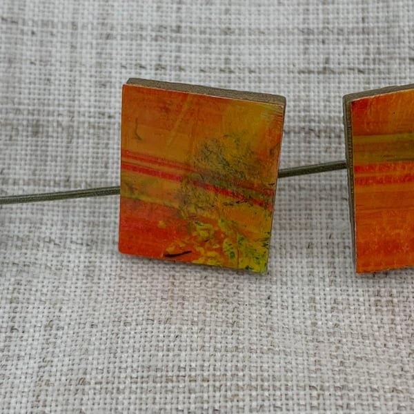 Sunset Blaze, Stainless steel post earrings 