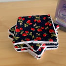 Strawberry Print Fabric Reusable Makeup Remover Pads