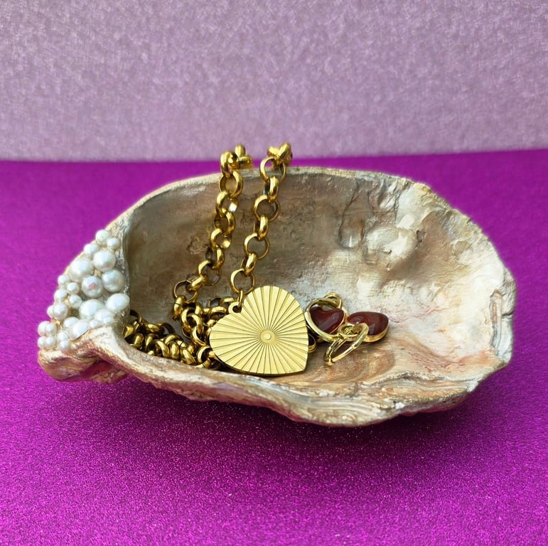 Hand Decorated Oyster Shell Trinket Dish
