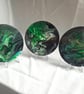 Hand-Painted 10 cm Round Multi-Display Set - Emerald Forest Abstract Trio - Image 4