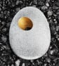 Pebble brooch with gilded hole that goes through the stone. Nature inspired. - Image 10