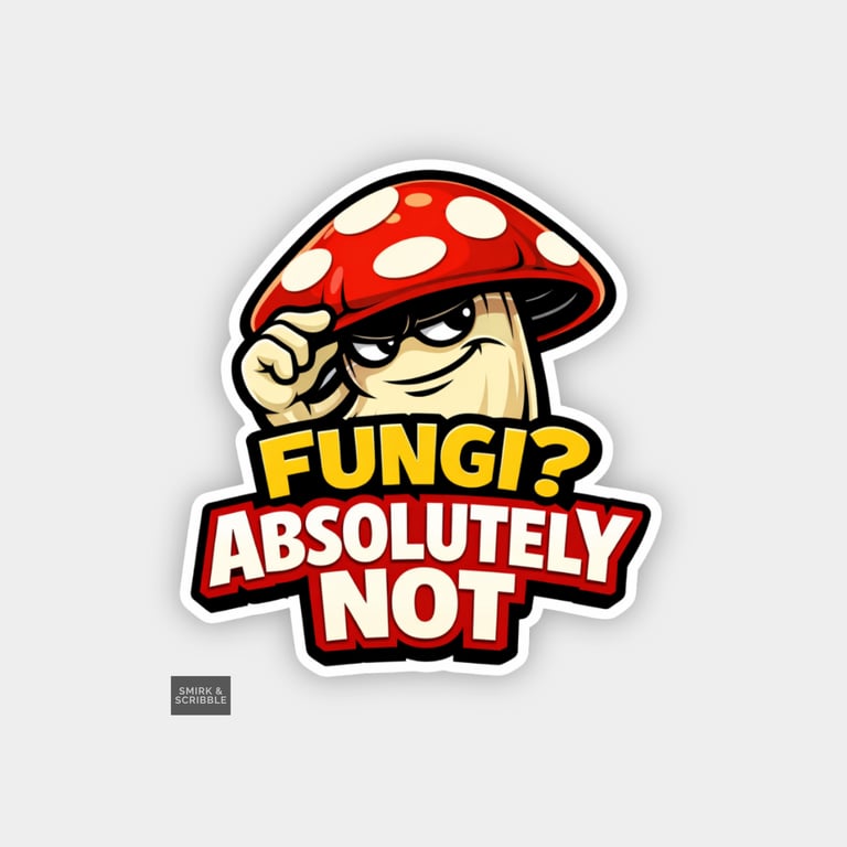 Funny Cheeky Novelty Sticker For Adults - Fungi Mushroom