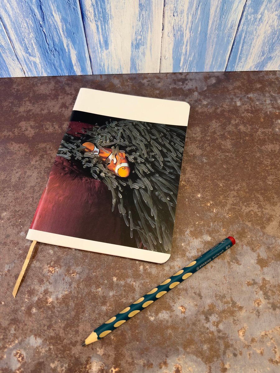 Notebook, Marine themed, A5 (ish), made from up-cycled and recycled materials.