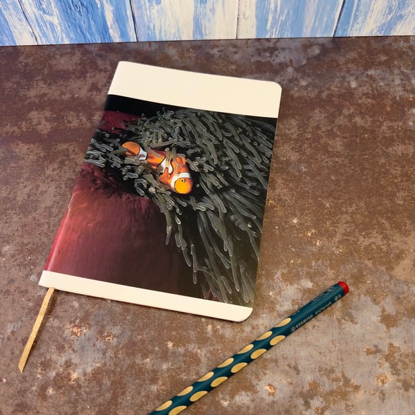 Notebook, Marine themed, A5 (ish), made from up-cycled and recycled materials.