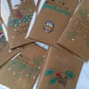6 christmas cards on recycled paper