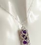Captured Gemstone Chainmaille Amethyst Pendant - Image 5