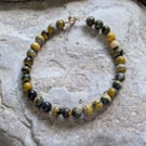 Gold filled bracelet, Bumble Bee Jasper Beads