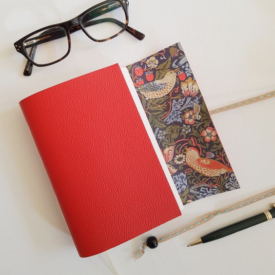 Strawberry Thief Notebook, Journal or Sketchbook, Arts and Crafts gift