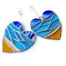 Sea Heart Suncatcher Stained Glass Beach Seaside Blue Sky