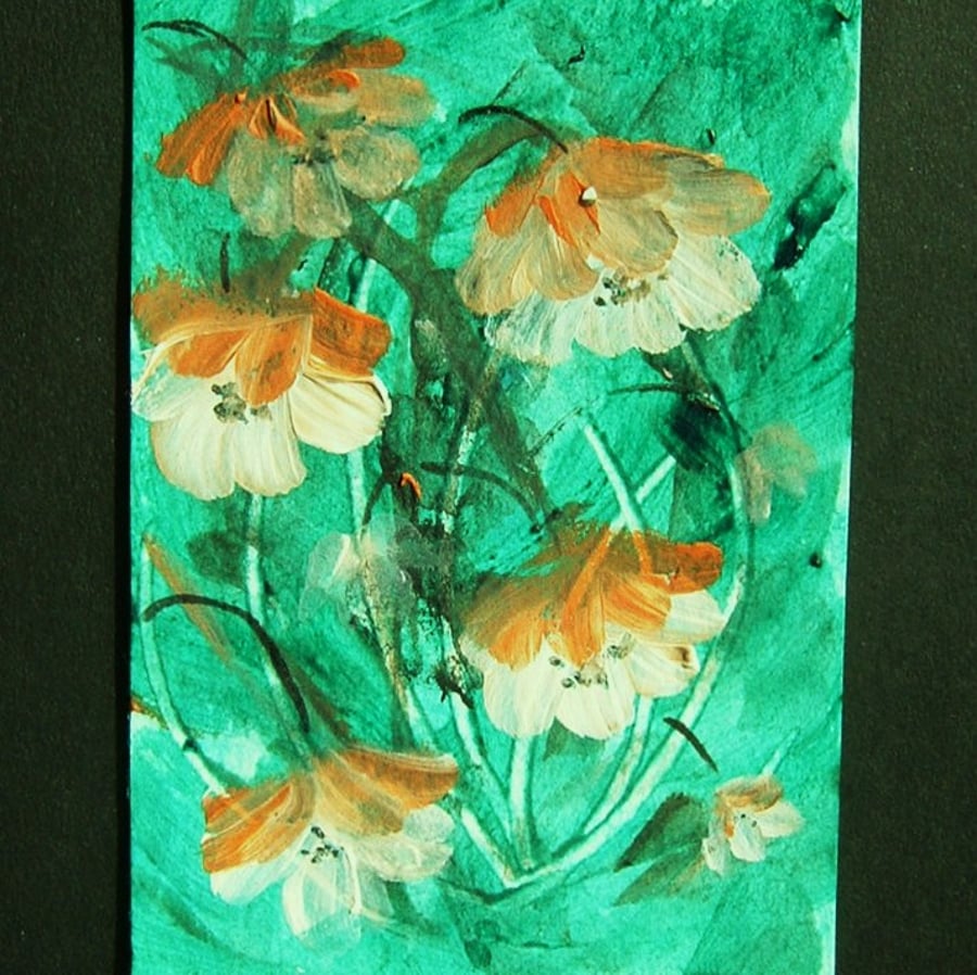 acrylic art flowers painting original aceo ref 45