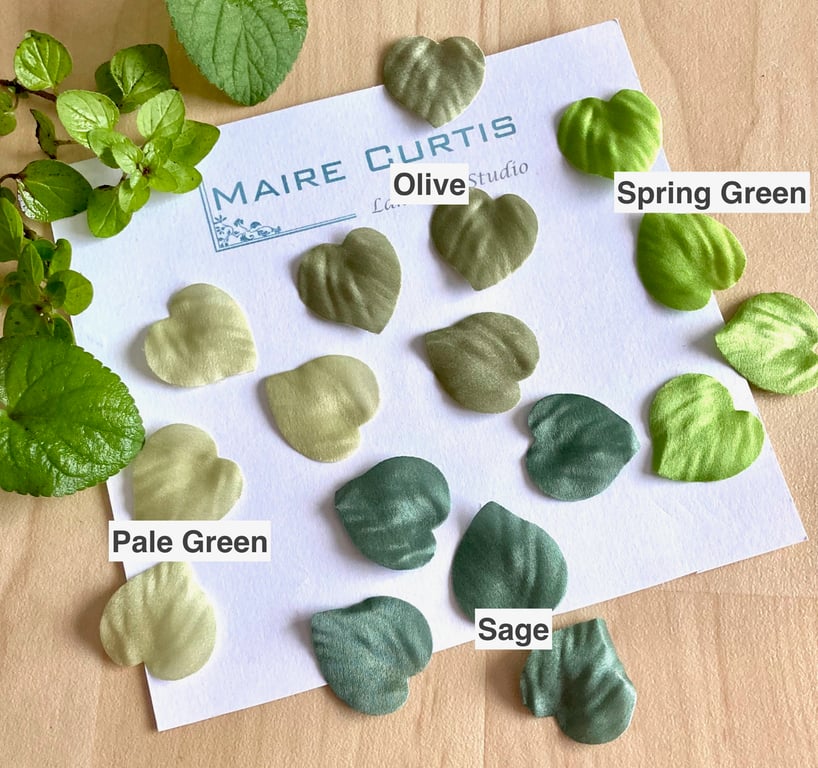 Hand Crafted Silk Satin Violet Leaves