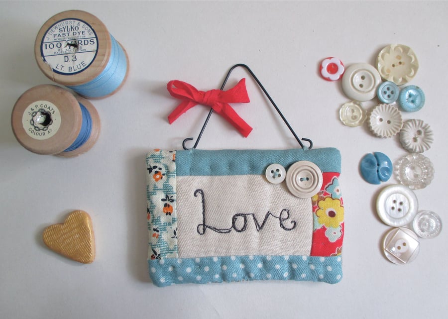 'Love' Wall Hanging Quilted Quote