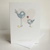 little bird mothers day card (blue)